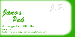 janos pek business card